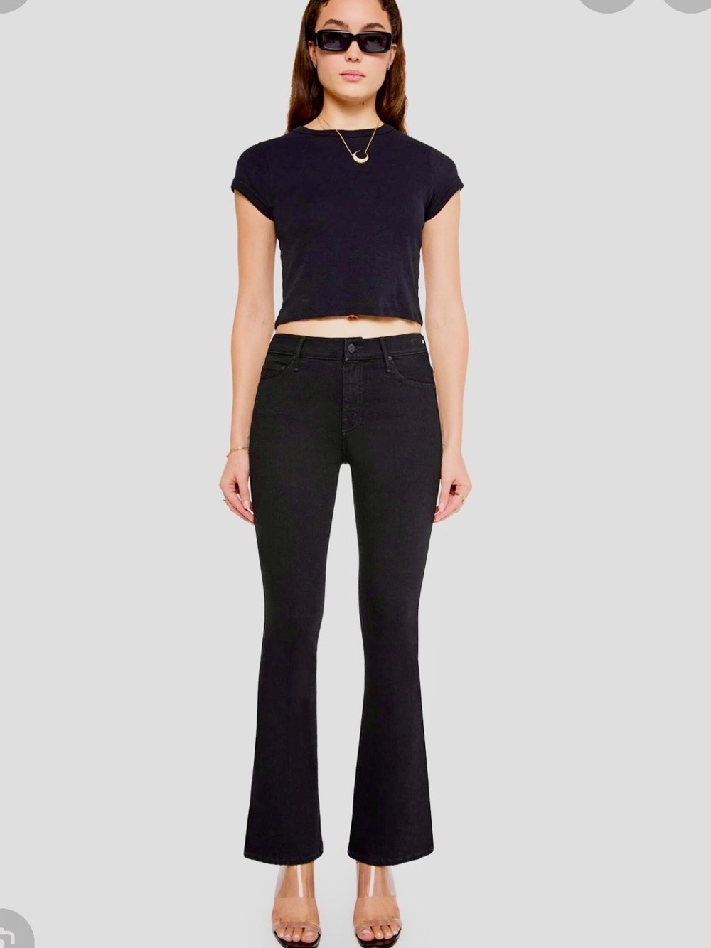 MOTHER  Weekender Frey black denim